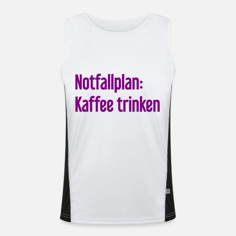 Kaffee-Notfallplan Funktionelles Kontrast-Tank Top für Männer 