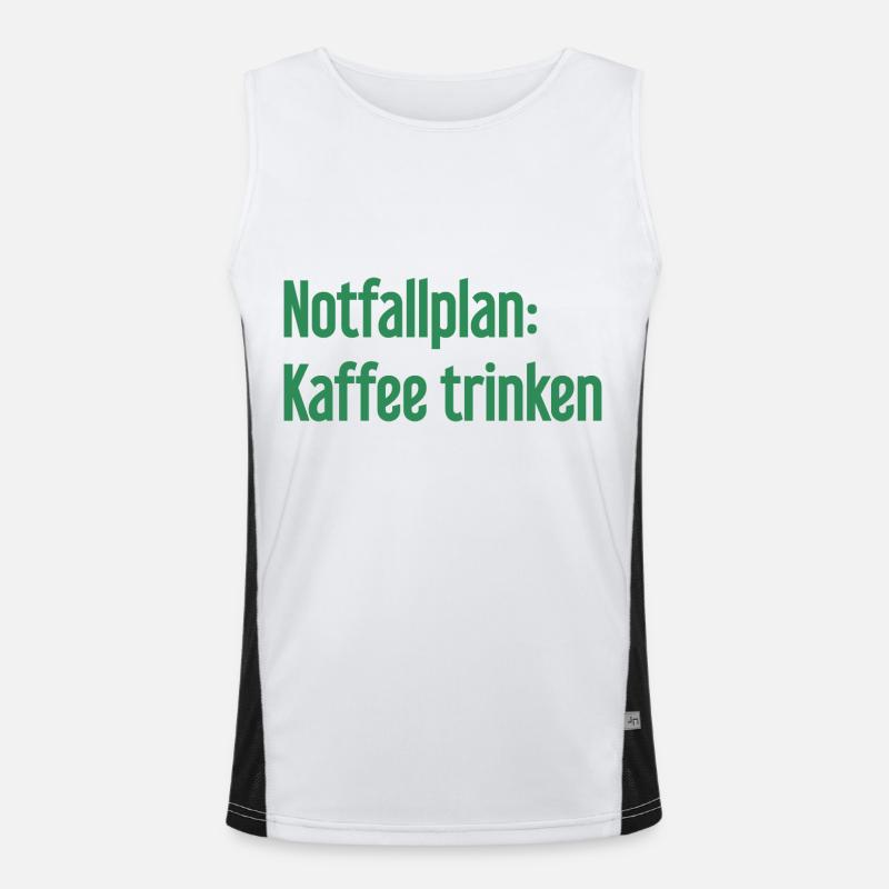 Coffee Contingency Plan - Men's Functional Contrast Tank Top  - white/black