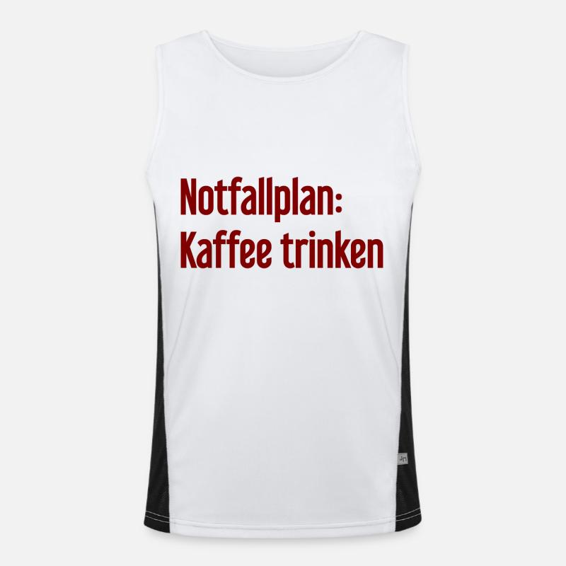 Kaffee-Notfallplan Funktionelles Kontrast-Tank Top für Männer 