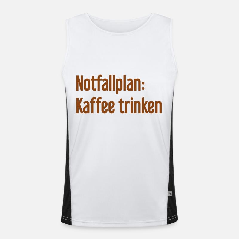 Coffee Contingency Plan - Men's Functional Contrast Tank Top  - white/black