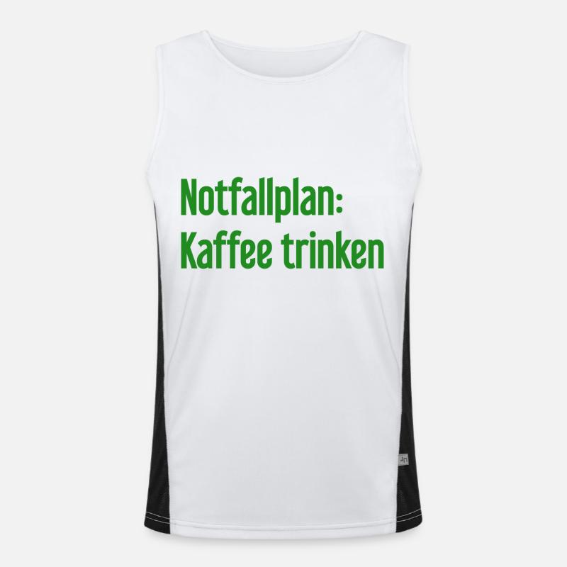 Kaffee-Notfallplan Funktionelles Kontrast-Tank Top für Männer 