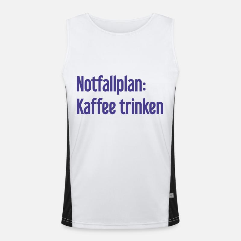 Coffee Contingency Plan - Men's Functional Contrast Tank Top  - white/black