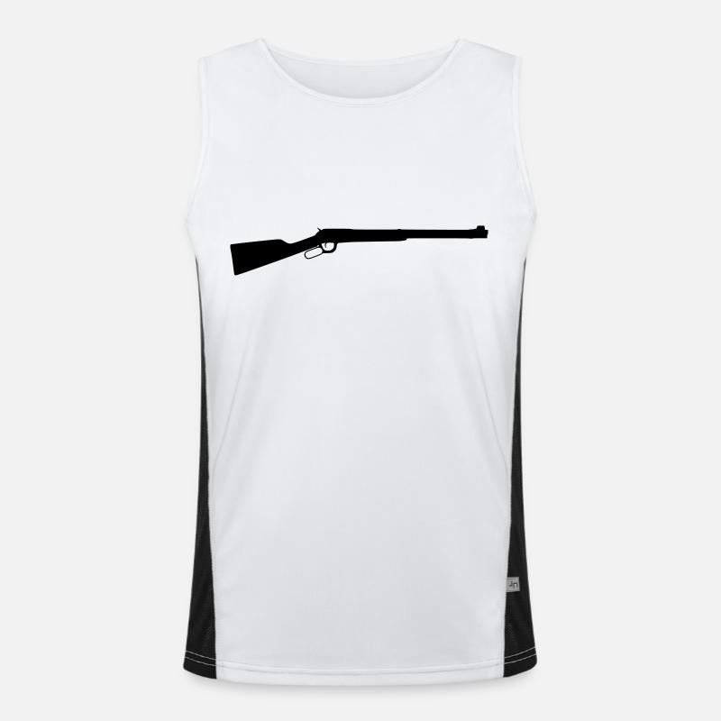 lever action rifle western Men's Functional Contrast Tank Top 