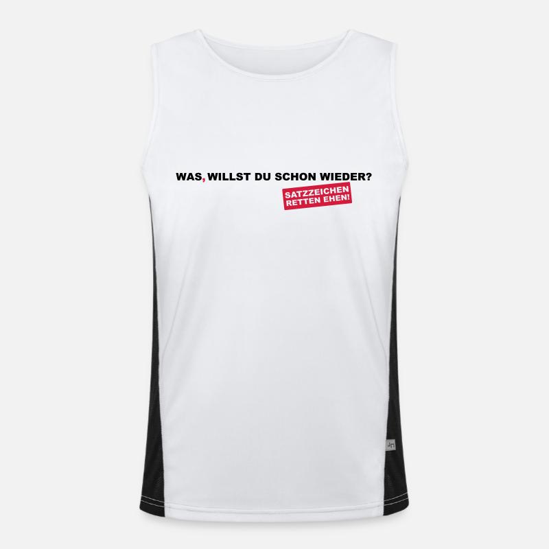 Punctuation save marriages! - Men's Functional Contrast Tank Top  - white/black