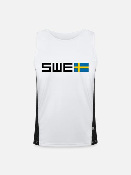Sweden - Funktionell kontrasttanktopp för herrar  - vit/svart