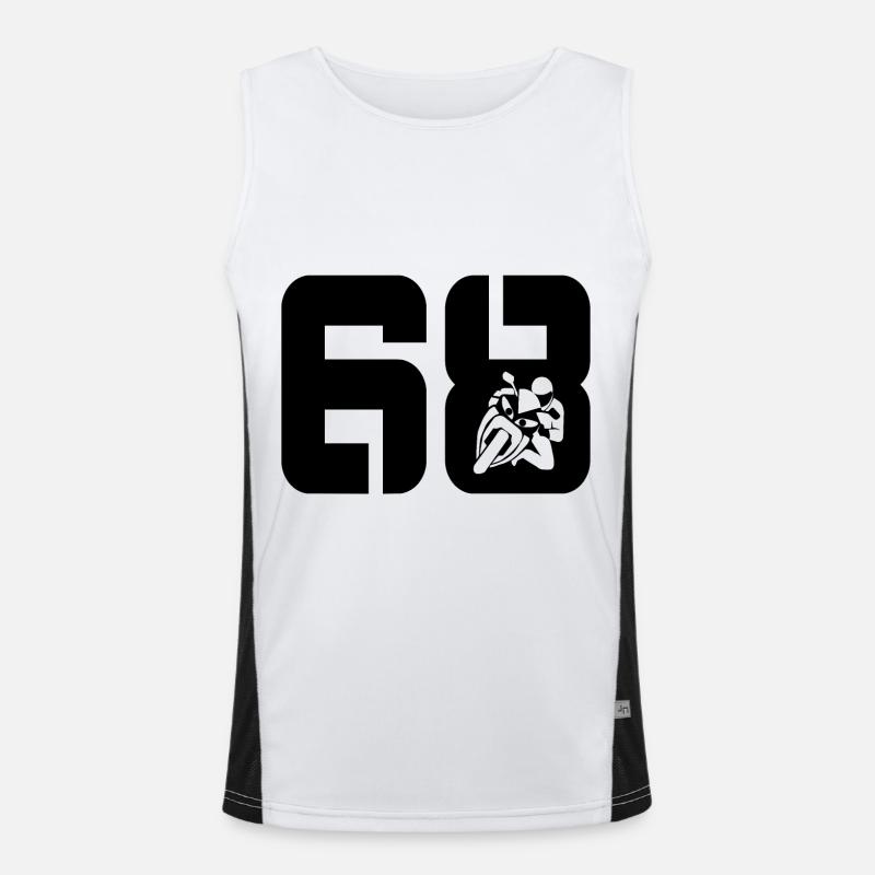 68 Motorcycle Biker - Men's Functional Contrast Tank Top - white/black