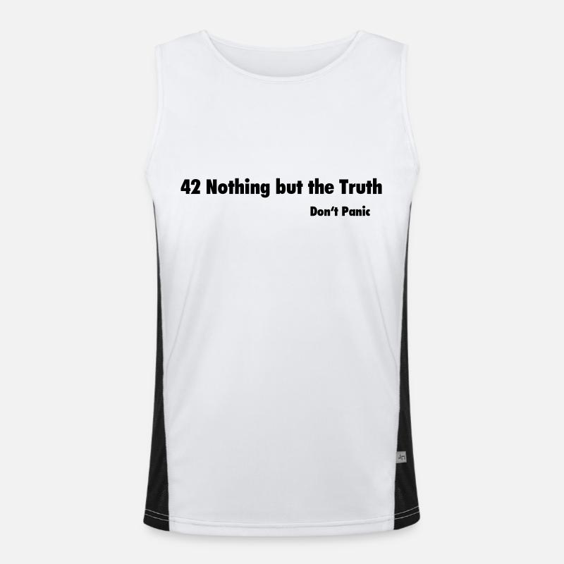 42 Nothing but the Truth / Don't Panic Funktionelles Kontrast-Tank Top für Männer 