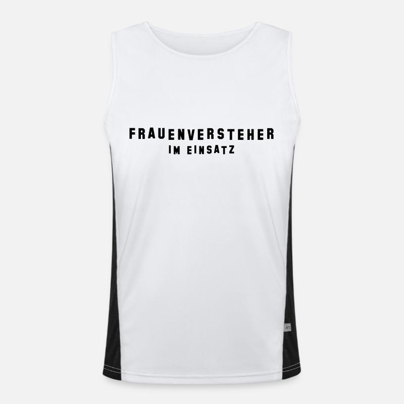 Frauenversteher im Einsatz Funktionelles Kontrast-Tank Top für Männer 