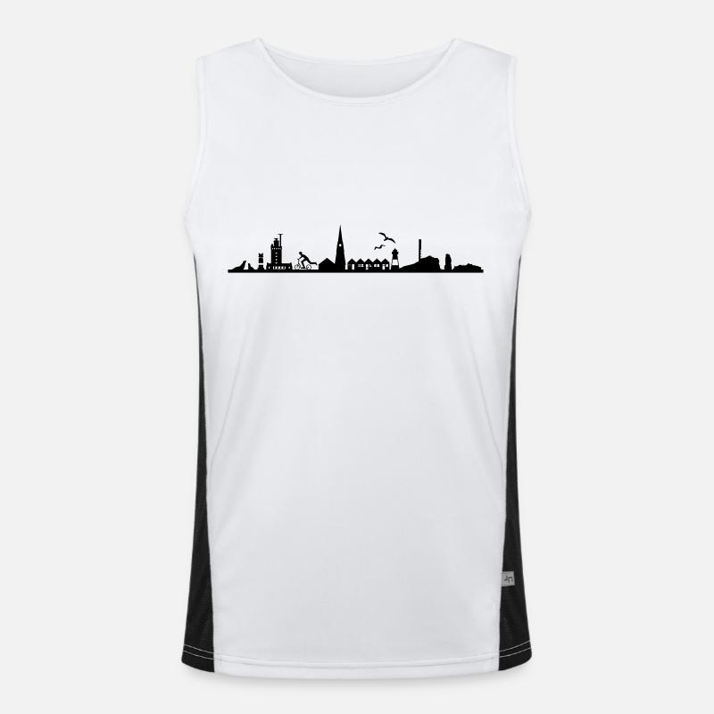 Skyline - Helgoland Funktionelles Kontrast-Tank Top für Männer 