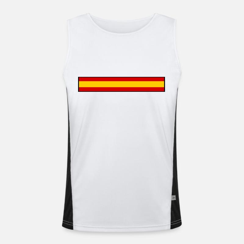 Spanien Flagge Funktionelles Kontrast-Tank Top für Männer 