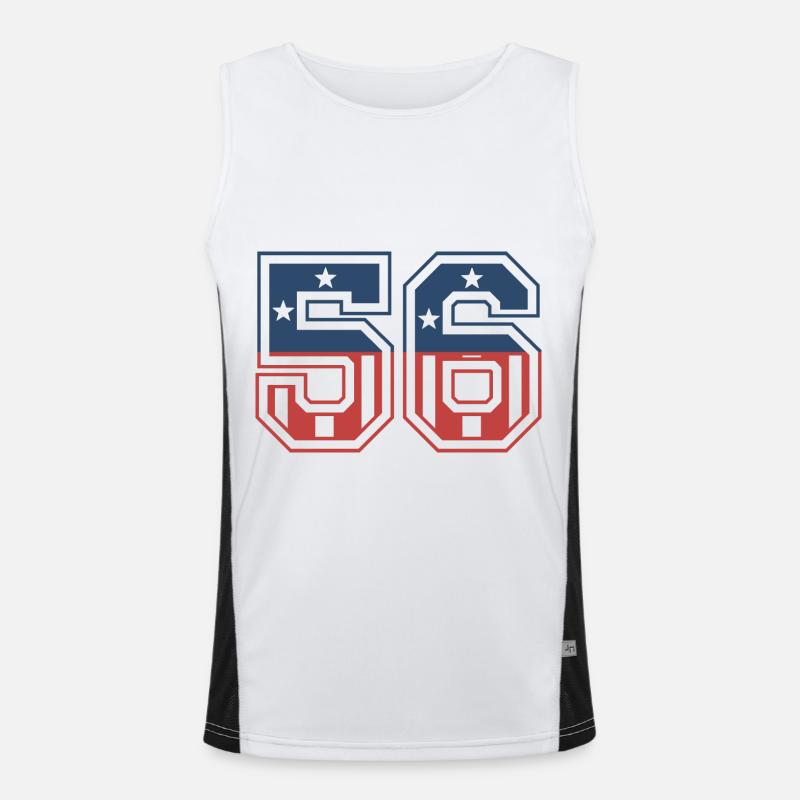 Number 56 USA Men's Functional Contrast Tank Top 