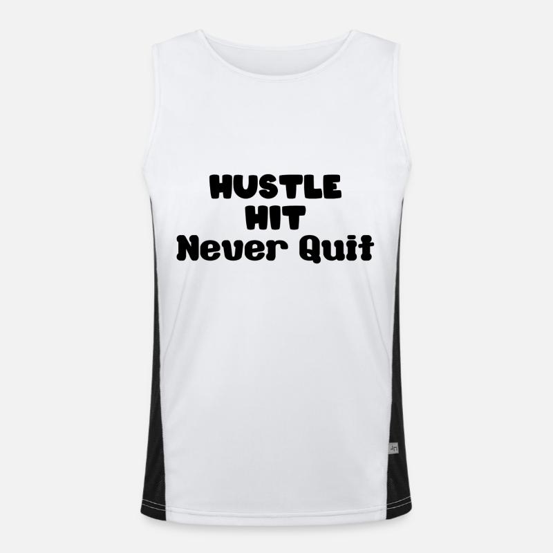 hustle hit never quit Men's Functional Contrast Tank Top 