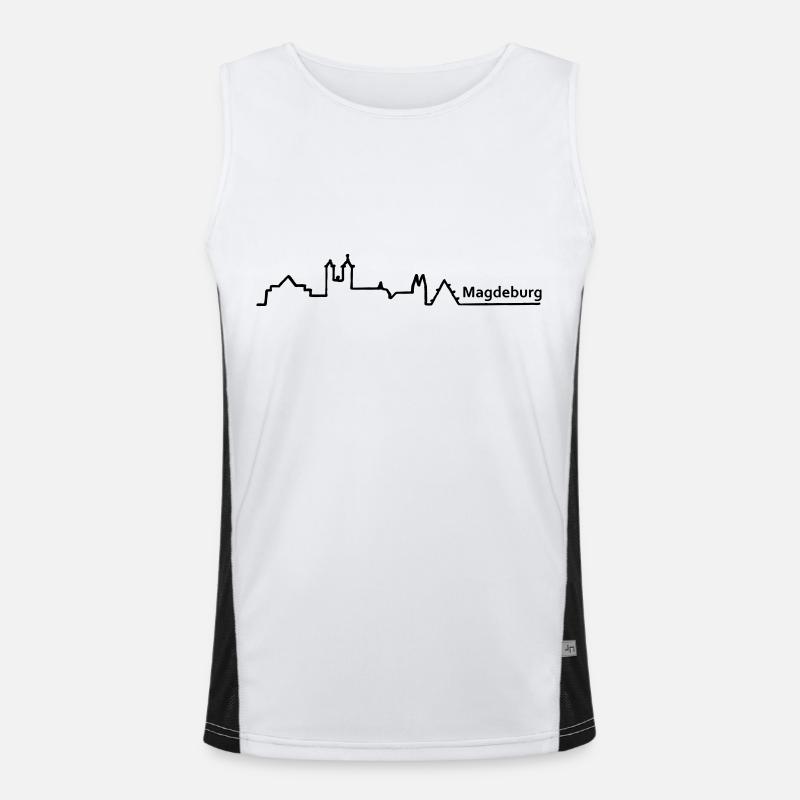 Magdeburg skyline Men's Functional Contrast Tank Top 