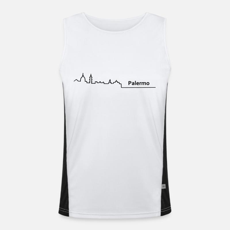 palermo skyline Funktionelles Kontrast-Tank Top für Männer 