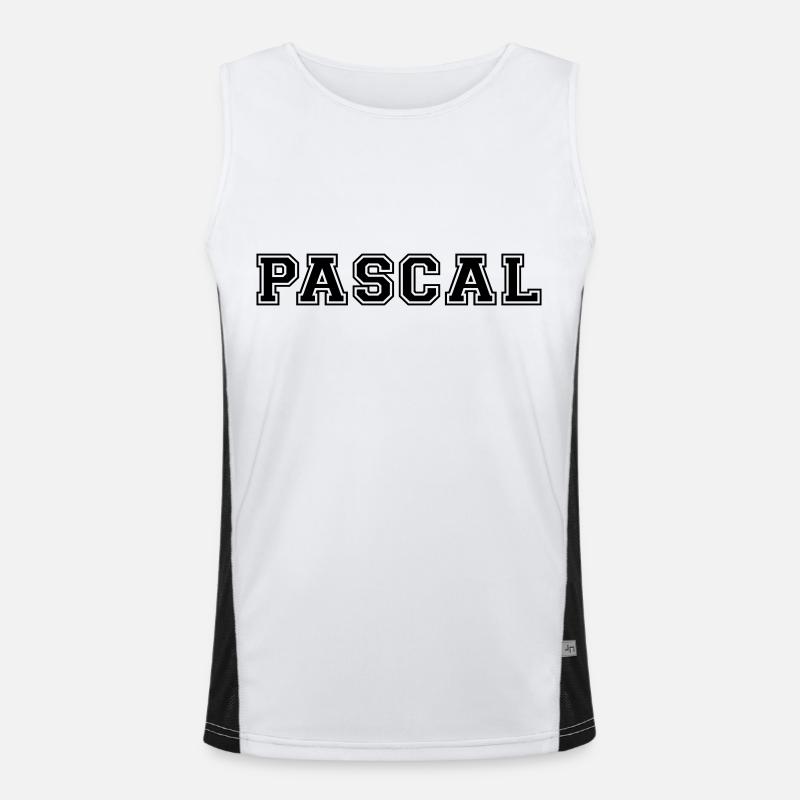 pascal - Men's Functional Contrast Tank Top - white/black
