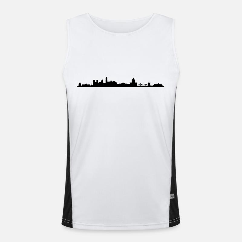 Skyline Lissabon Funktionelles Kontrast-Tank Top für Männer 