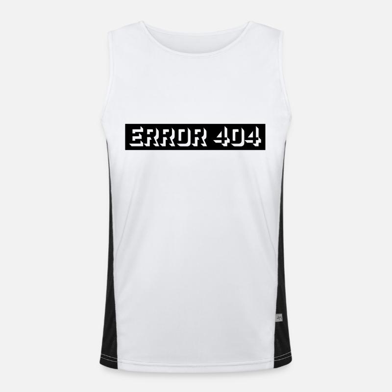 404 Error Computer Message - Men's Functional Contrast Tank Top  - white/black