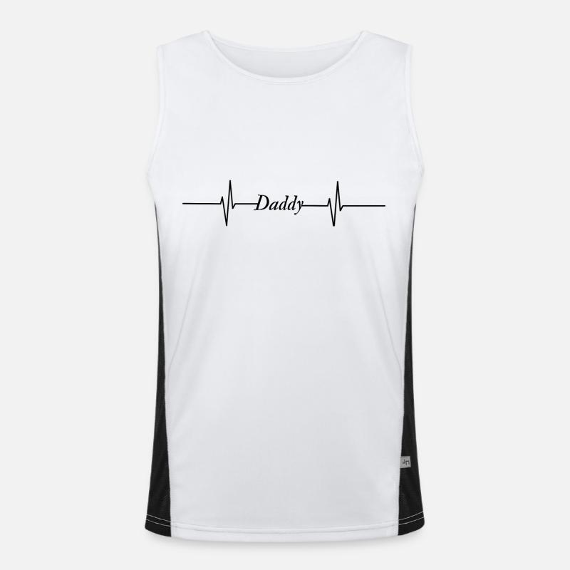 Papa, Daddy Herzschlag Funktionelles Kontrast-Tank Top für Männer 