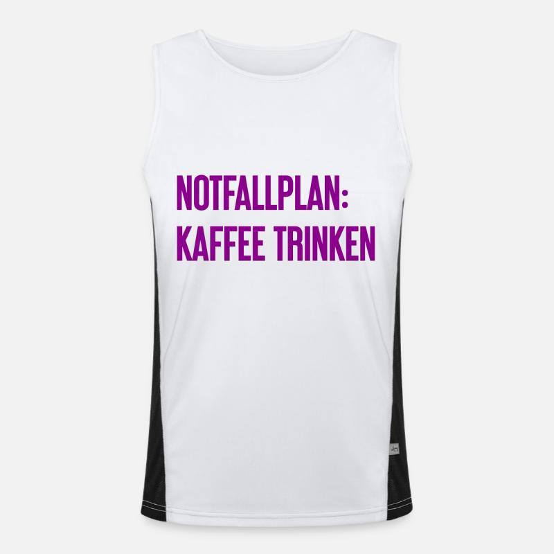 Kaffee-Notfallplan Funktionelles Kontrast-Tank Top für Männer 