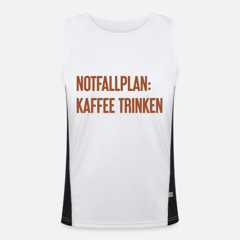 Coffee Contingency Plan - Men's Functional Contrast Tank Top  - white/black