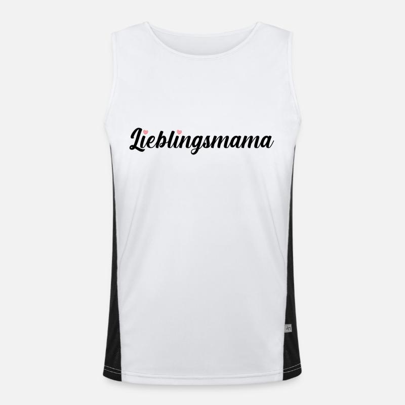 Mutter Beste Mama - Funktionelles Kontrast-Tank Top für Männer  - Weiß/Schwarz