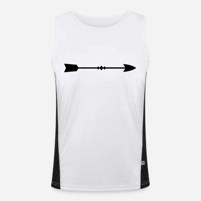 arrow - Men's Functional Contrast Tank Top  - white/black