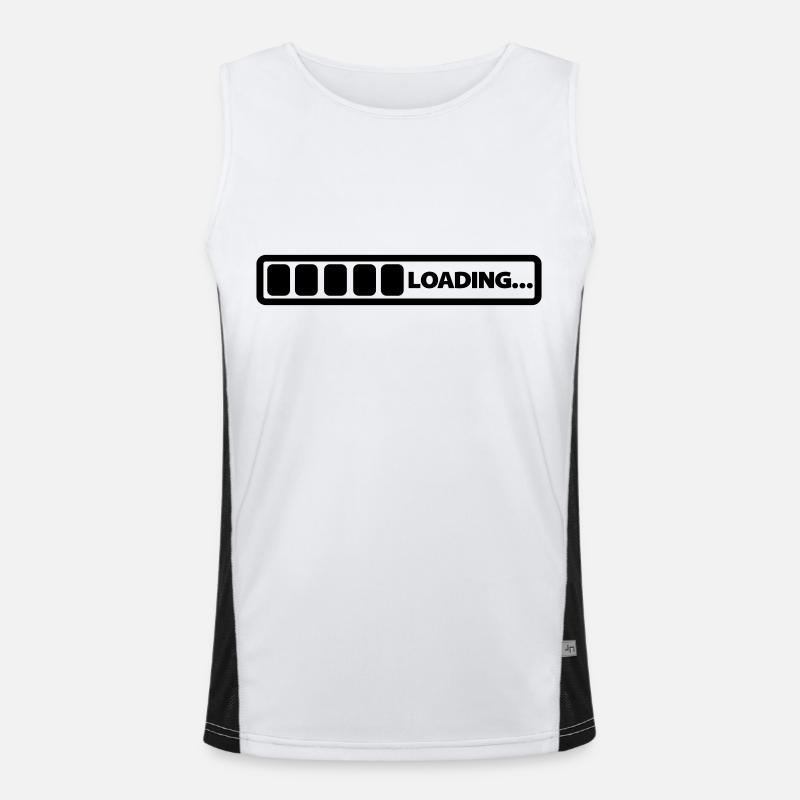 loading - Men's Functional Contrast Tank Top  - white/black