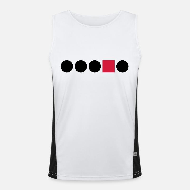 Kreis Viereck Form Anders Kanten Eckig Different Funktionelles Kontrast-Tank Top für Männer 