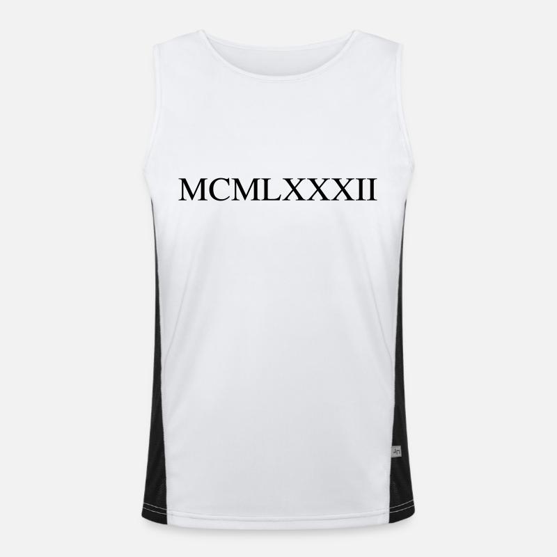 1982 - Men's Functional Contrast Tank Top  - white/black