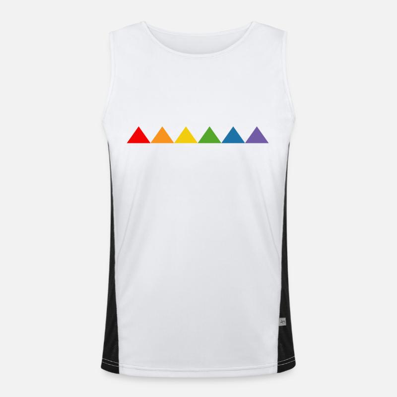 Rainbow triangle - Men's Functional Contrast Tank Top  - white/black