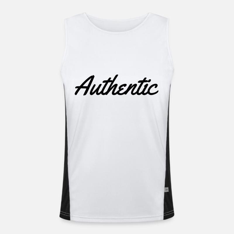 Authentic - Men's Functional Contrast Tank Top  - white/black