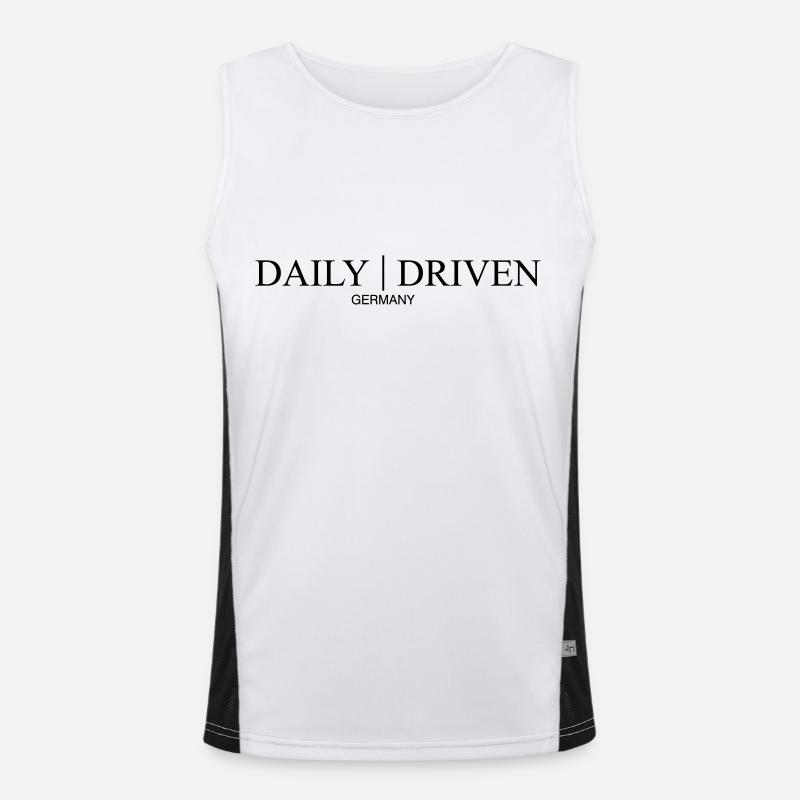 Logo Daily Driven Text pour la poitrine Débardeur respirant contrasté Homme 