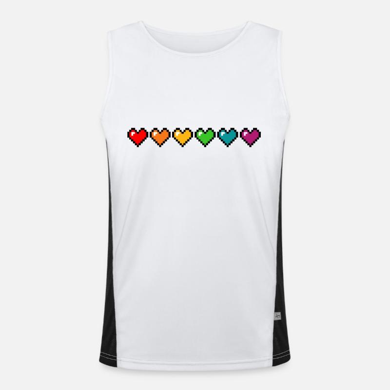 Pride Pixel Hearts Men's Functional Contrast Tank Top 