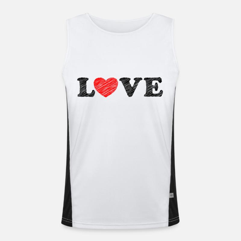 Heart scribble Men's Functional Contrast Tank Top 