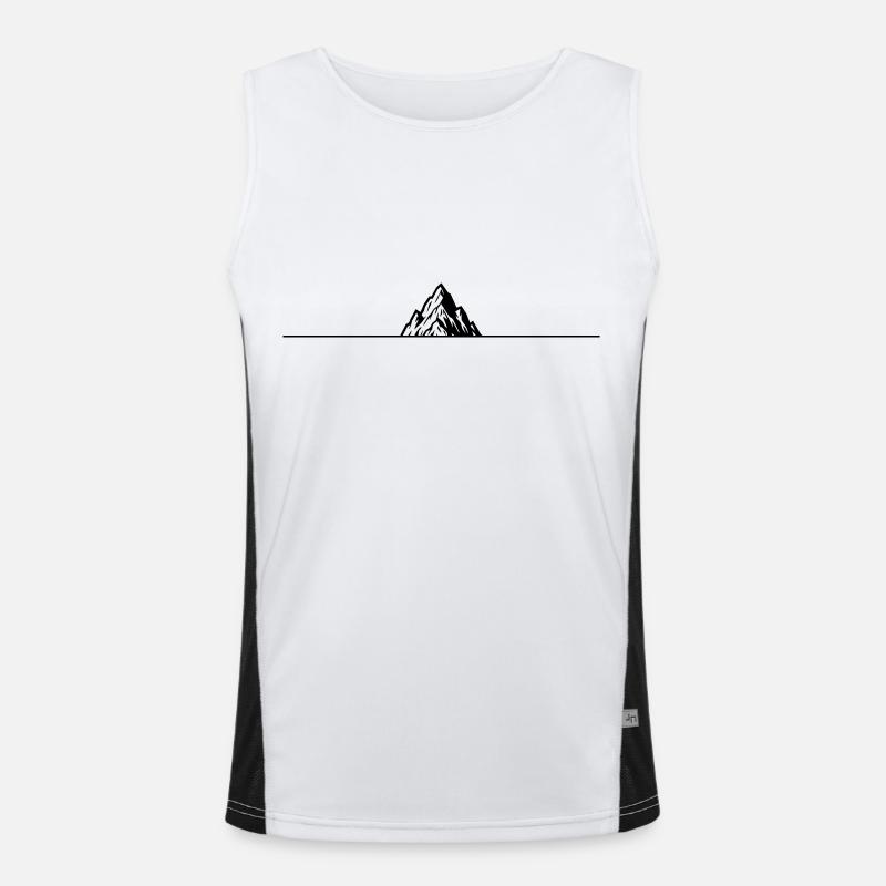 Berge Linie Funktionelles Kontrast-Tank Top für Männer 