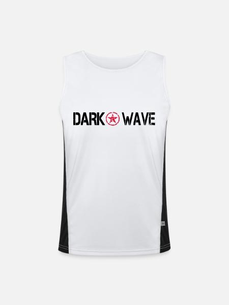 dark wave - Funktionelles Kontrast-Tank Top für Männer  - Weiß/Schwarz - Vorne