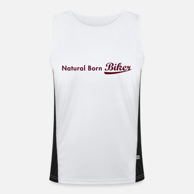 evolution_biker - Men's Functional Contrast Tank Top  - white/black