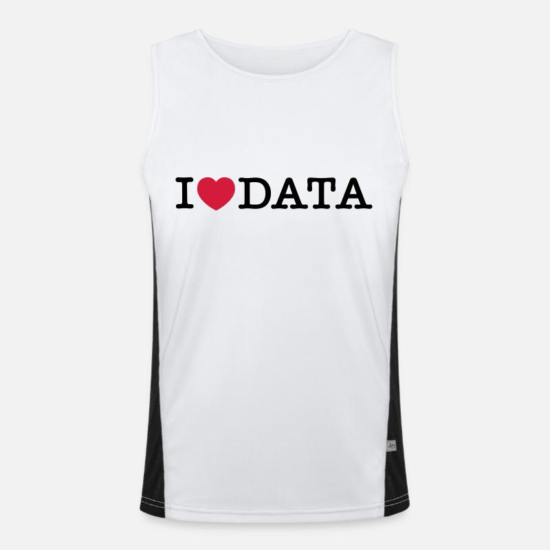 Data I Love - Men's Functional Contrast Tank Top - white/black
