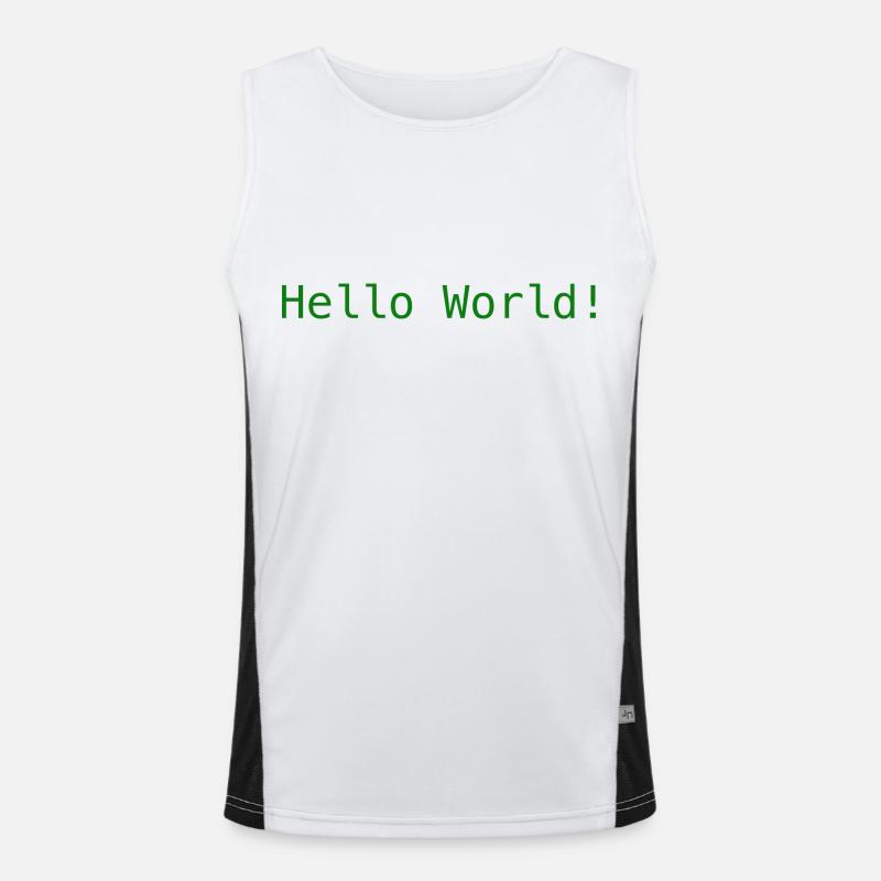 Hello World ! - Men's Functional Contrast Tank Top  - white/black