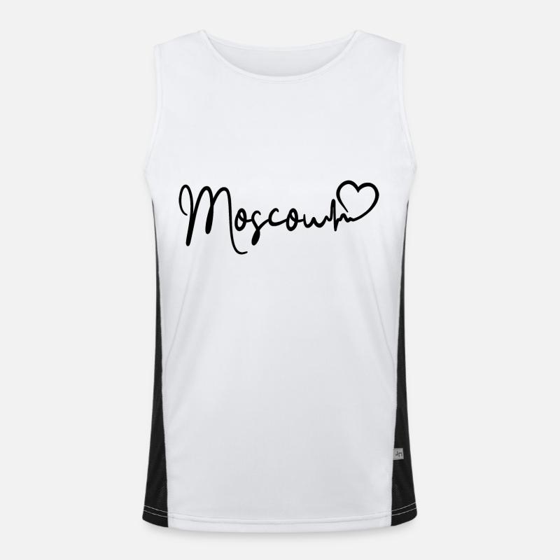 Moscou Heartbeat Russie Moscou Débardeur respirant contrasté Homme 