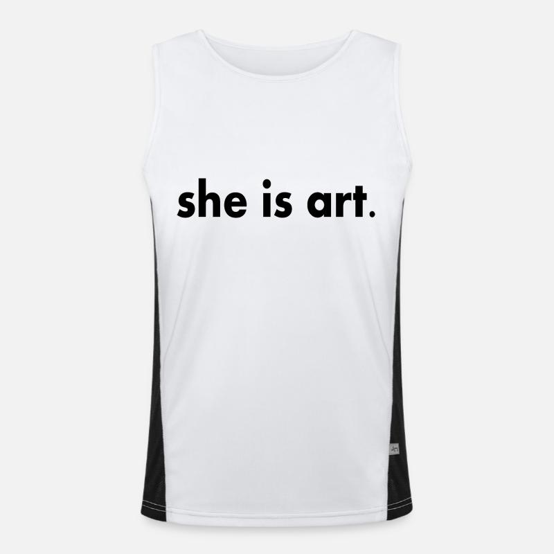 She is art Funktionelles Kontrast-Tank Top für Männer 