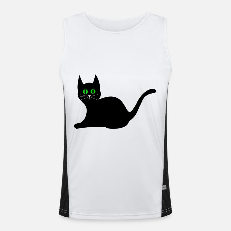 chat noir Débardeur respirant contrasté Homme 