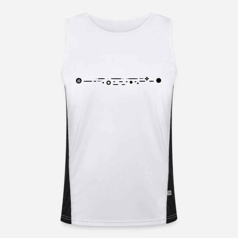 Line Dots Pattern - Men's Functional Contrast Tank Top  - white/black