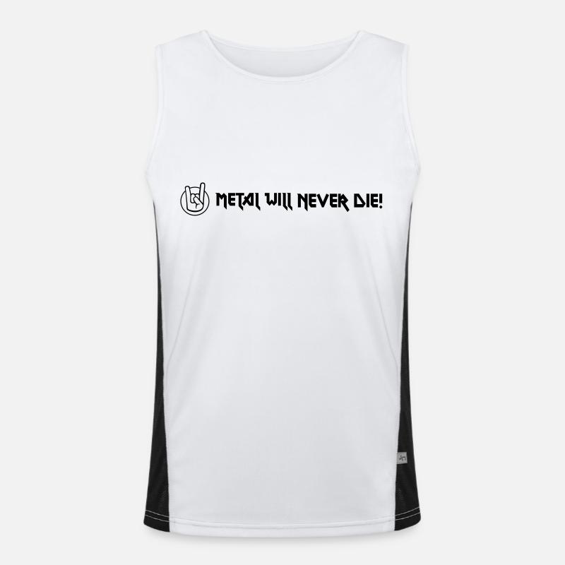 Metal will never die Funktionelles Kontrast-Tank Top für Männer 