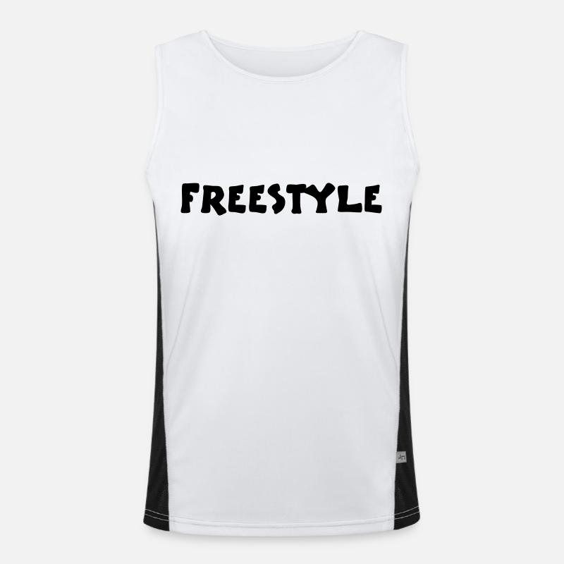 freestyle2_vec_1 - Men's Functional Contrast Tank Top  - white/black
