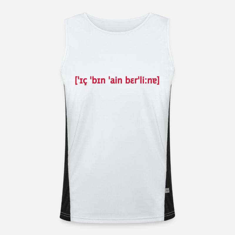 I am a Berliner phonetics Men's Functional Contrast Tank Top 