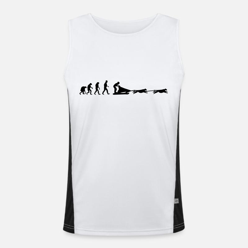 dog sledge evolution - Men's Functional Contrast Tank Top  - white/black