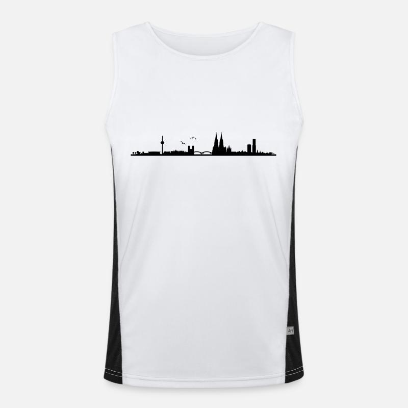 Cologne Skyline Panorama Men's Functional Contrast Tank Top 