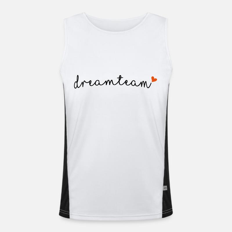 dream team - Men's Functional Contrast Tank Top  - white/black