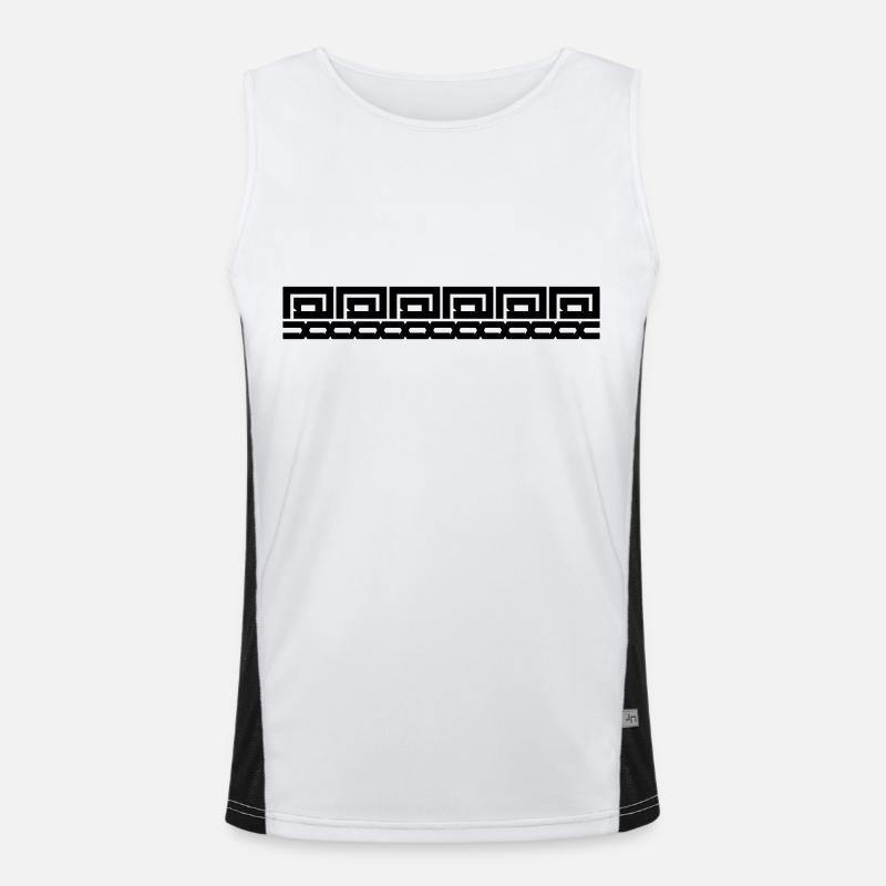Black Line Stripes Men's Functional Contrast Tank Top 